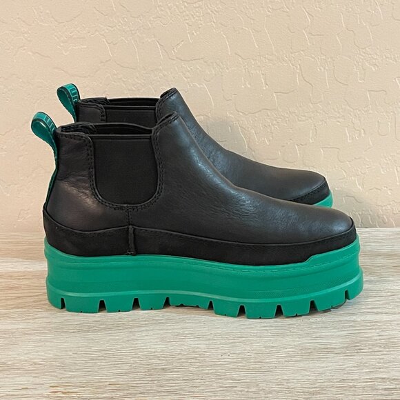 New UGG Merina 7 Boots Bootie Black Emerald Green Platform Ankle - Picture 9 of 16